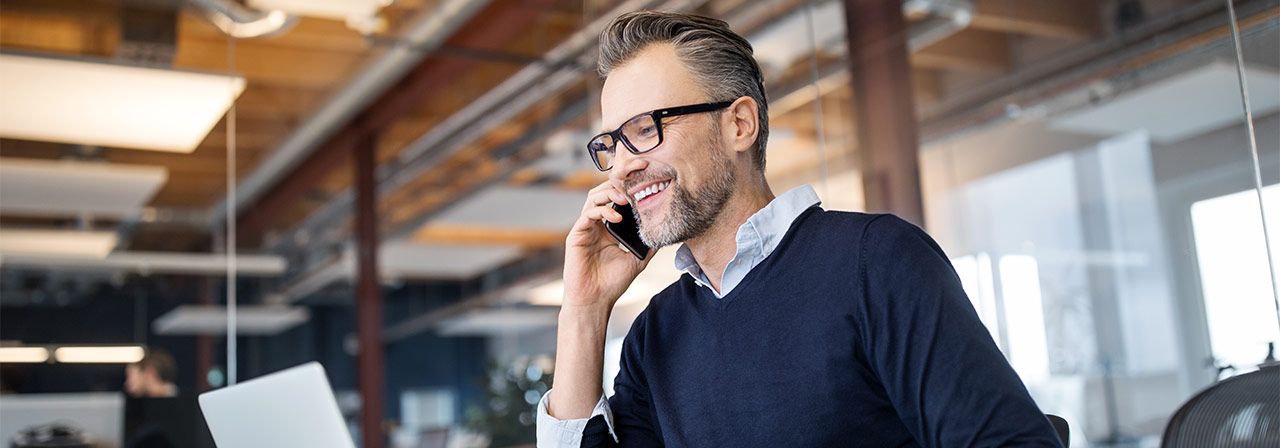 Businessman working in an office