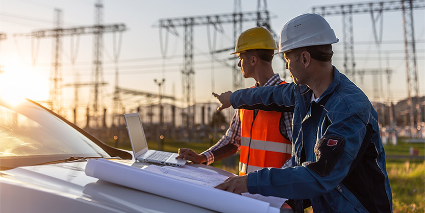 Men discussing about construction