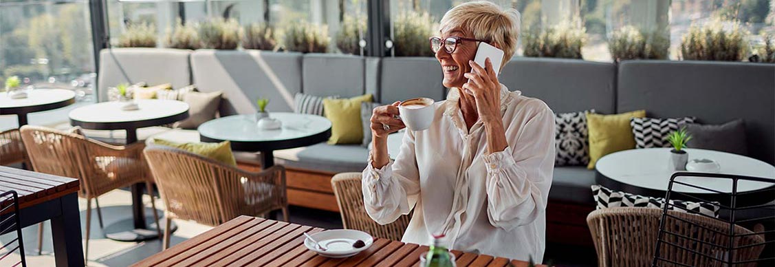 Lady talking over the phone