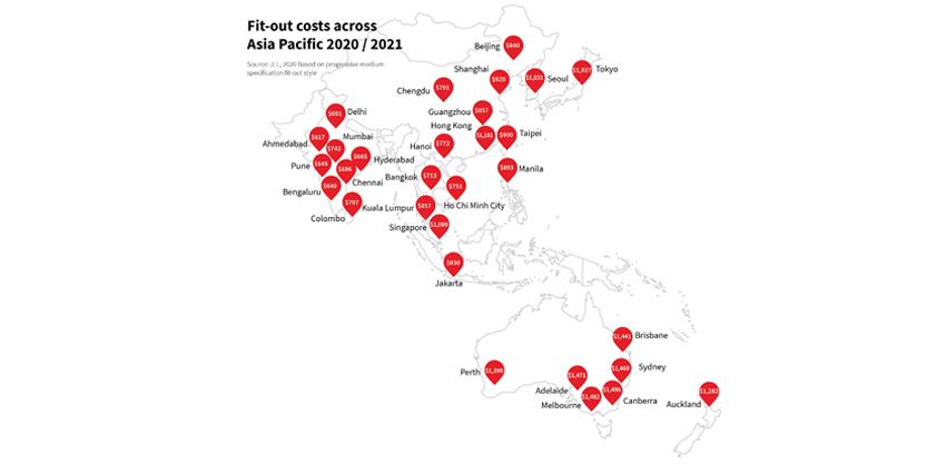 Fit-out costs across Asia Pacific 2020/2021