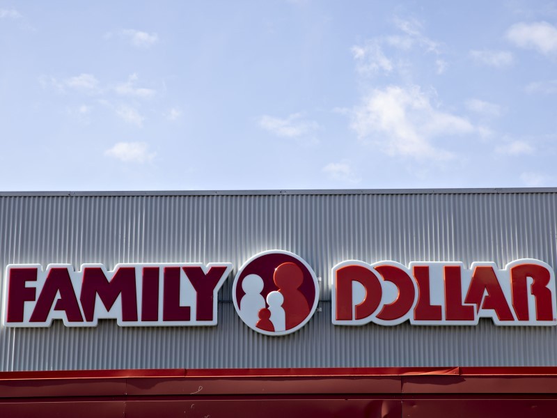 Exterior view of Family Dollar for groceries & household necessities
