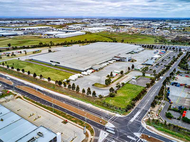 Top view of increase in demand of logistics warehouse becuase of logistics sales