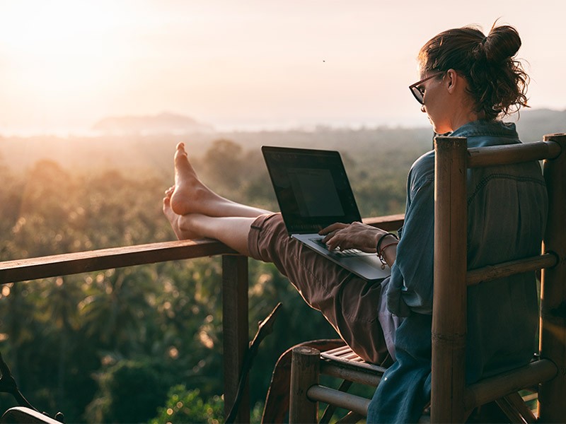 Women working with a laptop